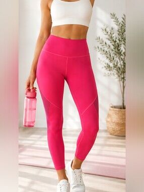 Victoria SPORT- Barbie Pink Active Leggings with Scallop Detail Xsmall